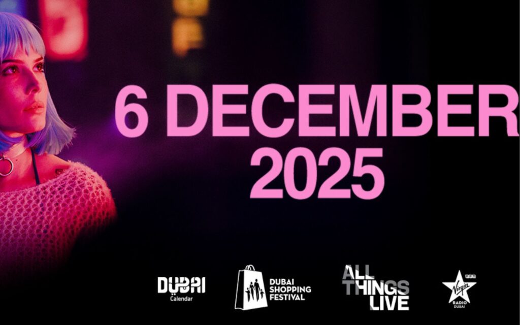 Poster by a performance by Halsey in Dubai