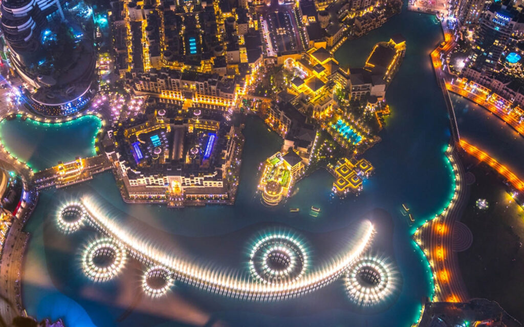 Upper view of Dubai Fountain