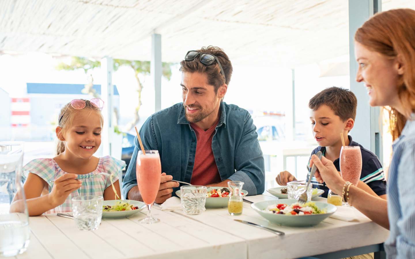 family enjoying brunch