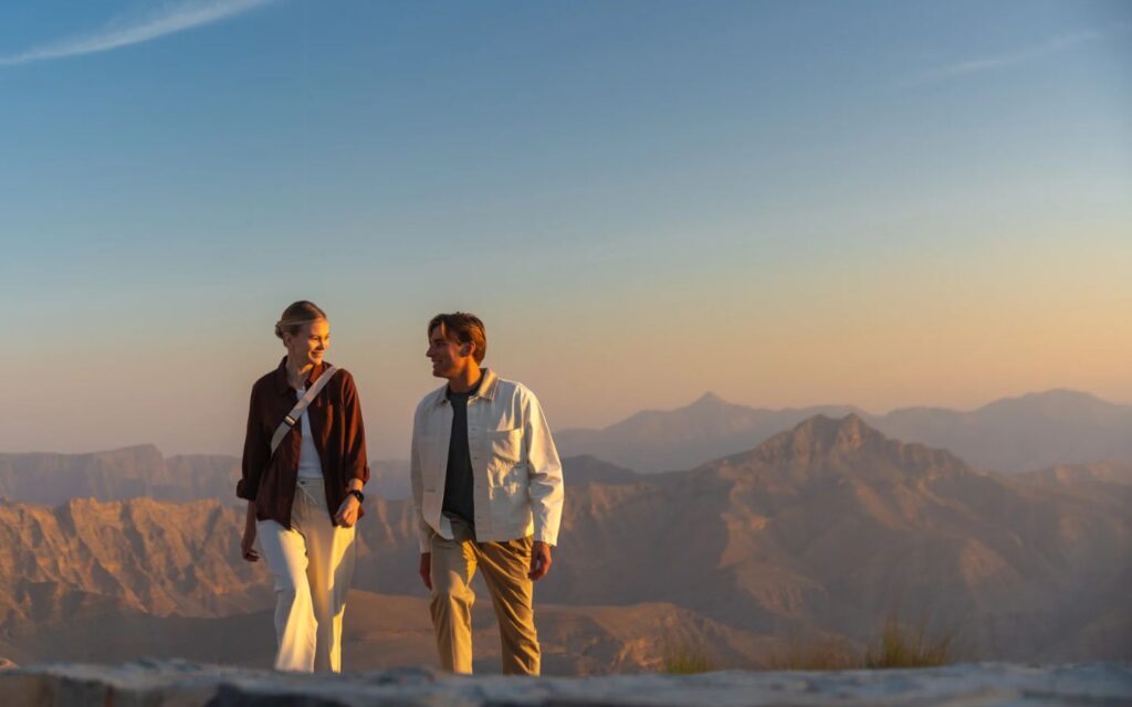 two people walking on the jebel jais