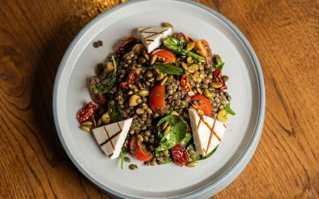 lentil salad on a plate
