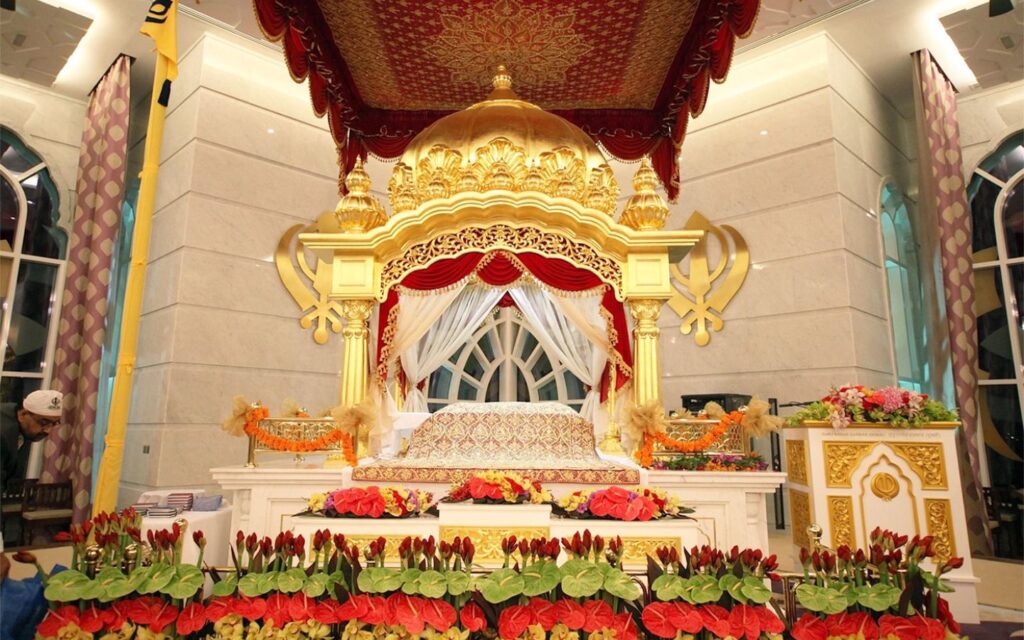 inside of the Sikh temple in dubai