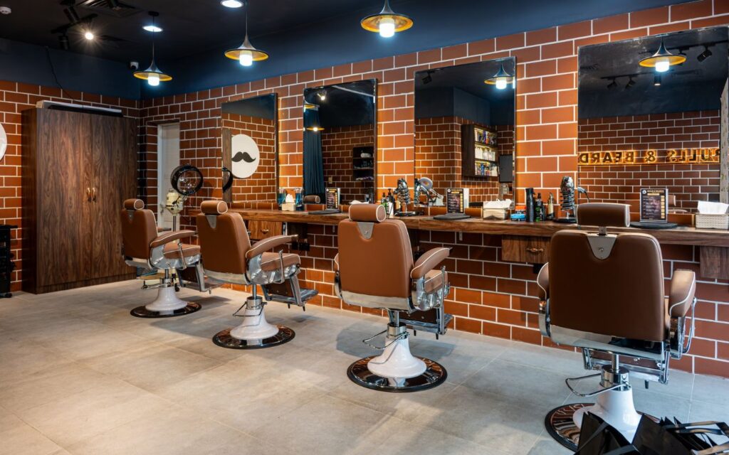hair cutting section in bulls and beards salon