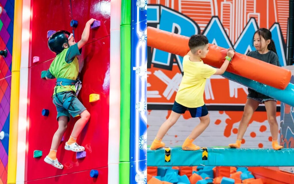 inside view of one of the best indoor trampoline parks in Dubai