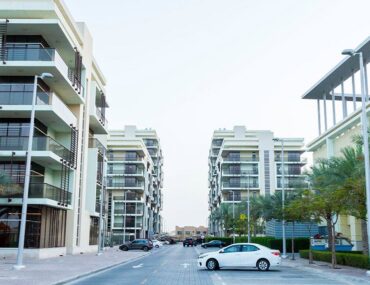Modern apartment buildings in Khalifa City
