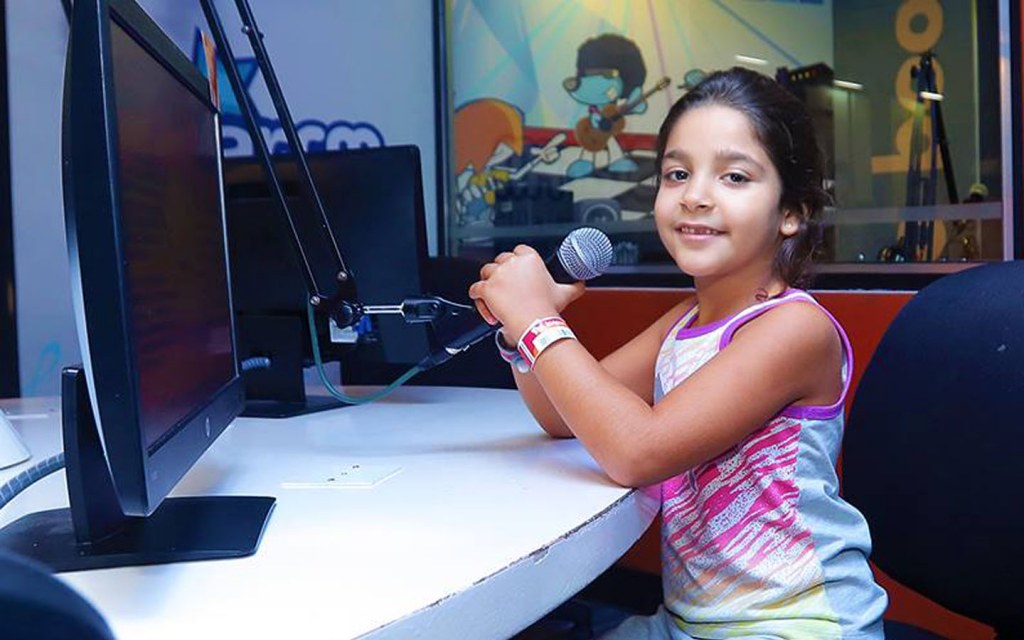 Little radio stars hosting their own show at WattZ 99.9 in KidZania Dubai.