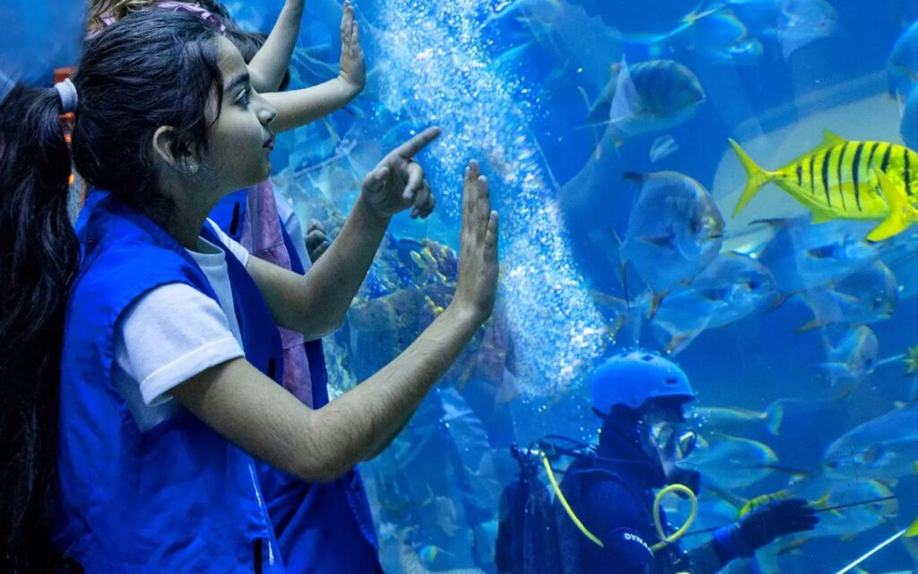  student exploring the wonders of the sea through interactive sessions