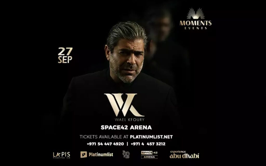 Wael Kfoury concert in Abu Dhabi in september 2025