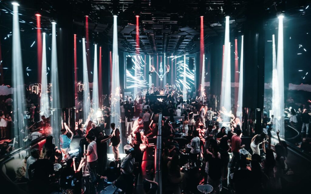 View of dance floor at EPIK nightclub in Dubai