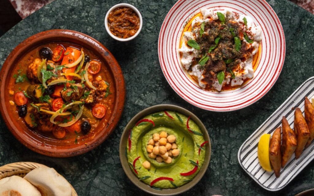glimpse of delicious food served at one of the top Arabic restaurants in Dubai