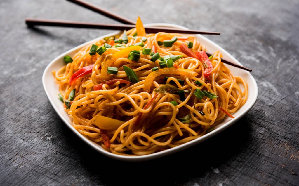 a bowl of warm noodles