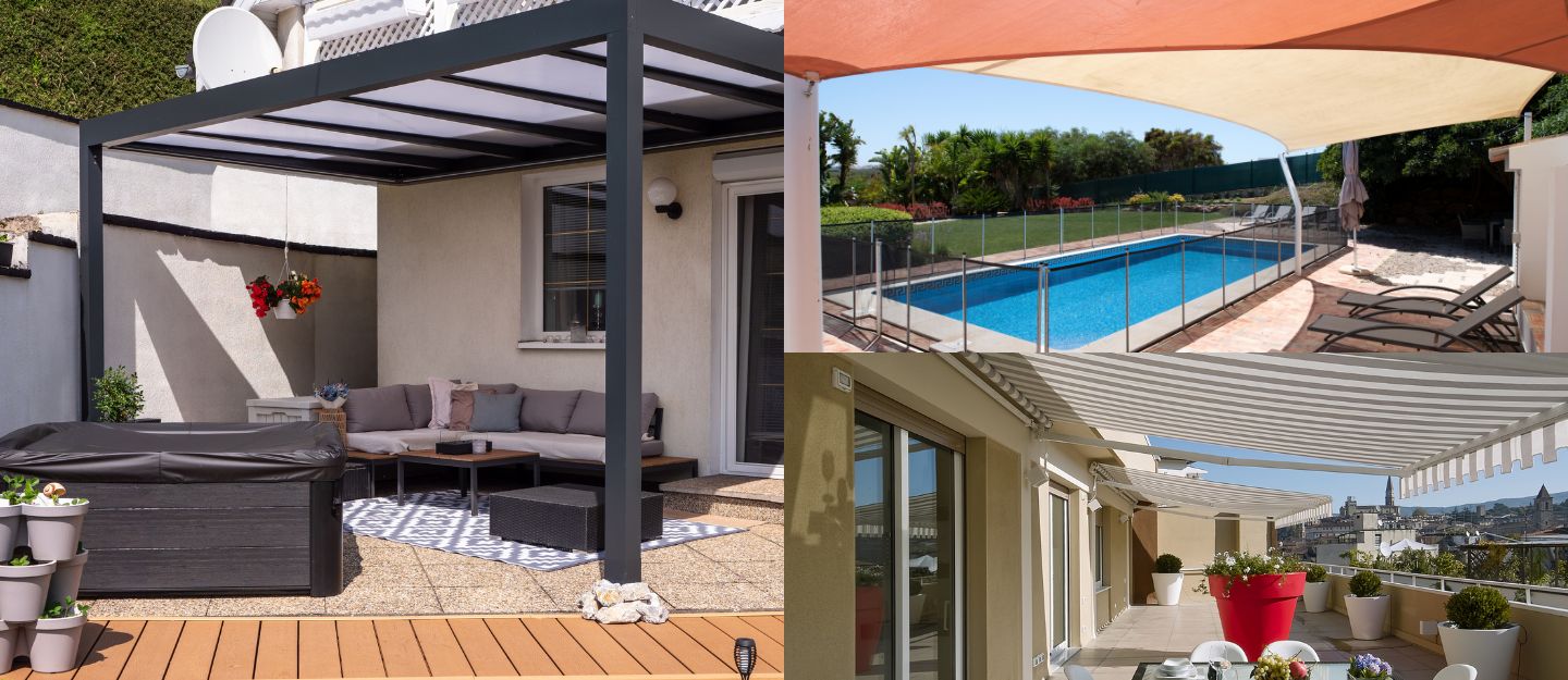 Different types of outdoor sun shades