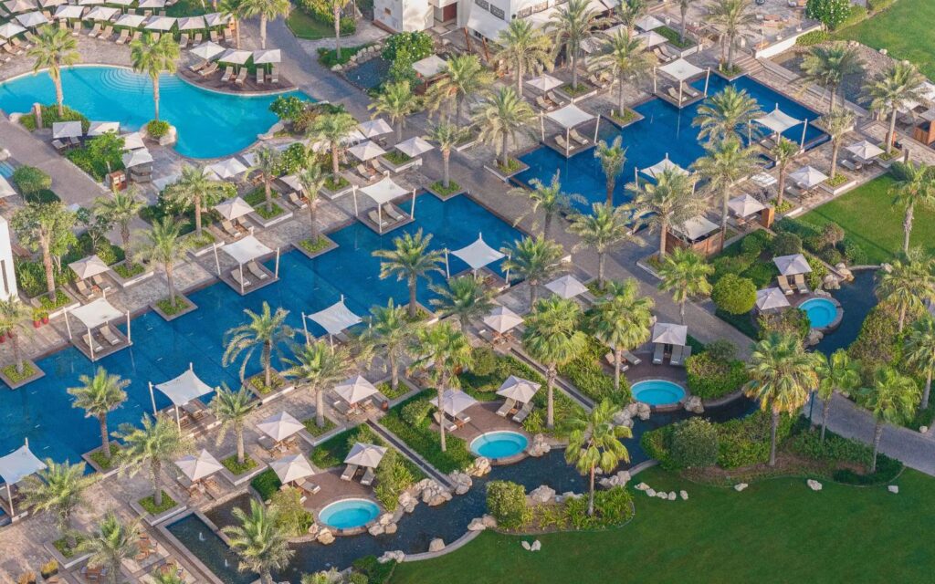 Relax by the serene pools of Saadiyat Island’s most exquisite hotels