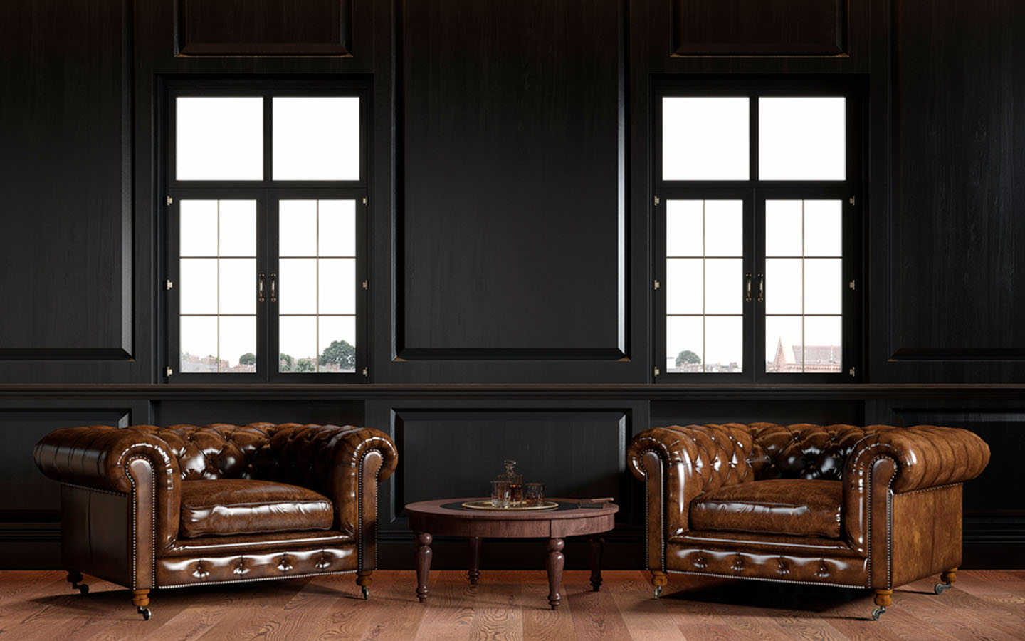 أرضية باركيه في غرفة 