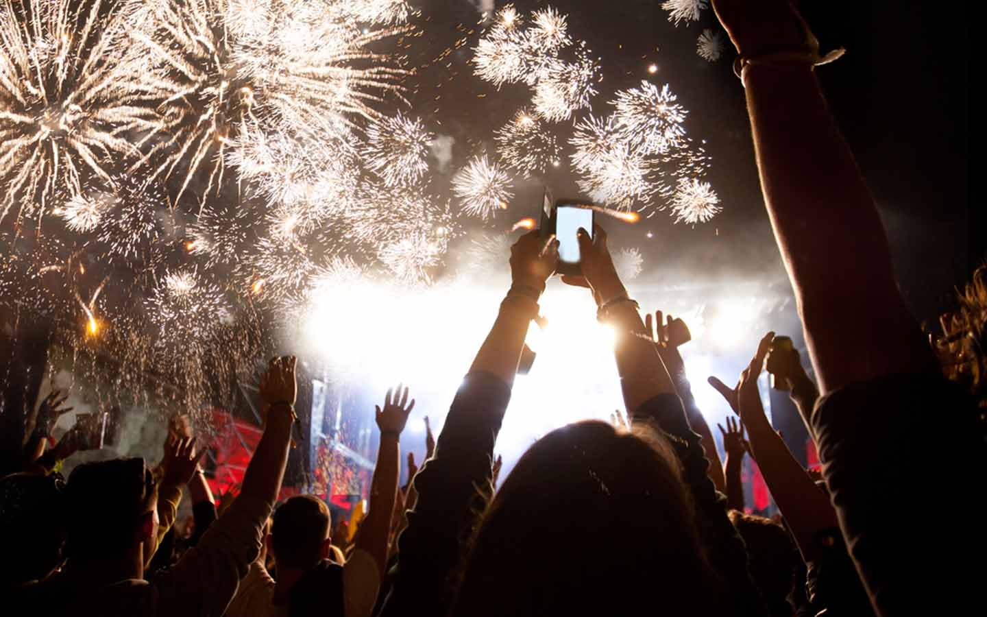 people watching fireworks