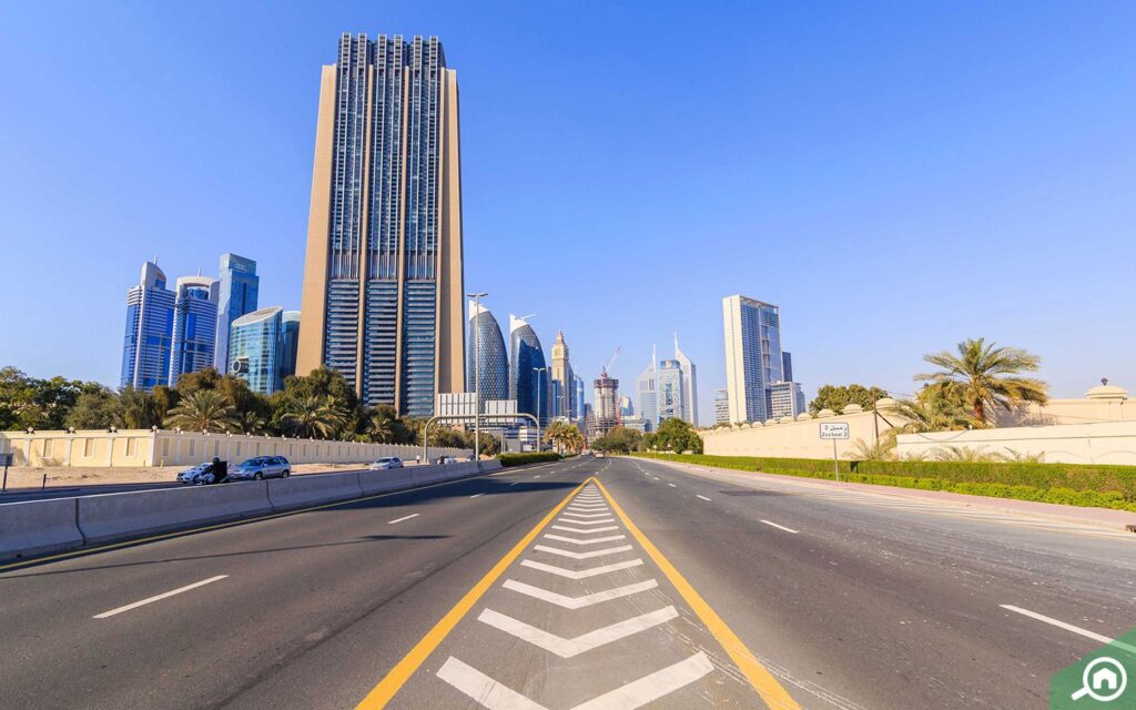 a view of the buildings in DIFC in DUbai