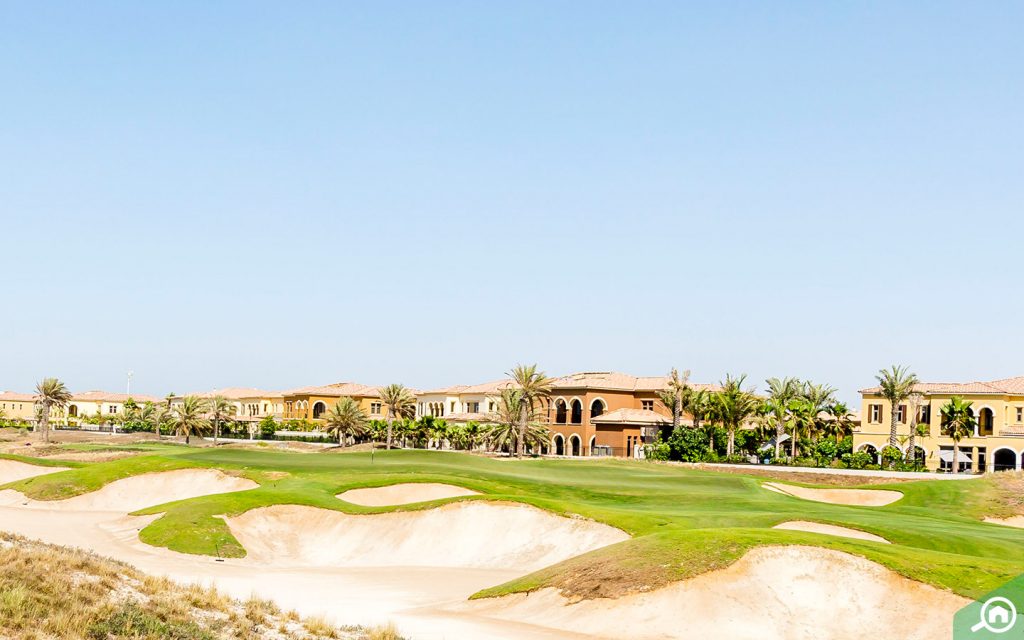 Golf course facing villas in Saadiyat Island