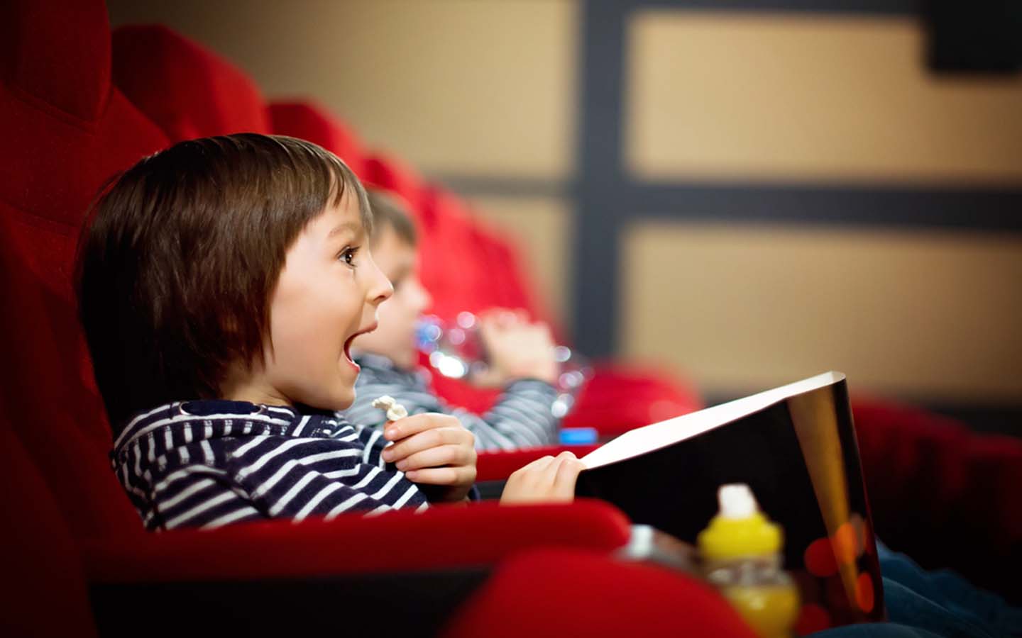 Kid got excited while watching a movie