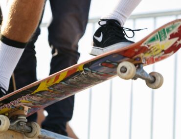 Skater performing tricks at one of the skateparks in Dubai