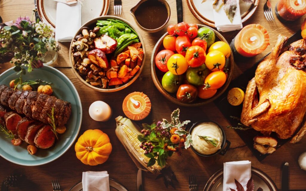 A plate of roasted turkey with sides and seasonal dishes, celebrating a meaty Thanksgiving 2025 in Dubai.