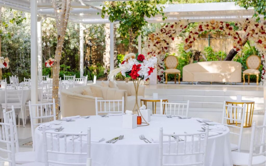 a venue decorated for a special event