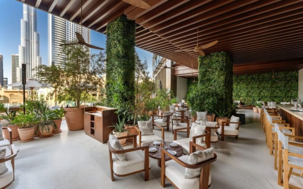 Thia rooftop bar with Burj Khalifa views