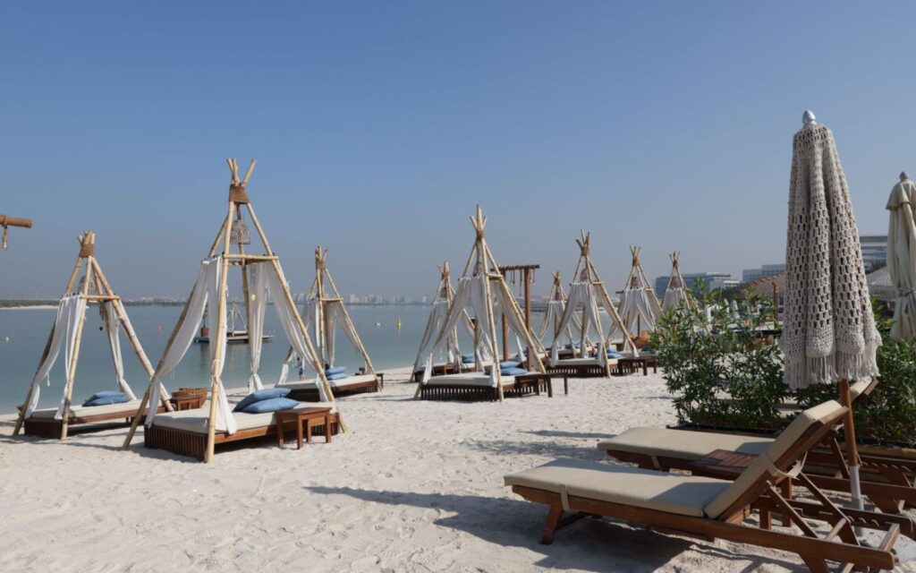 visiting yas beach is one of the top free things to do on Yas Island