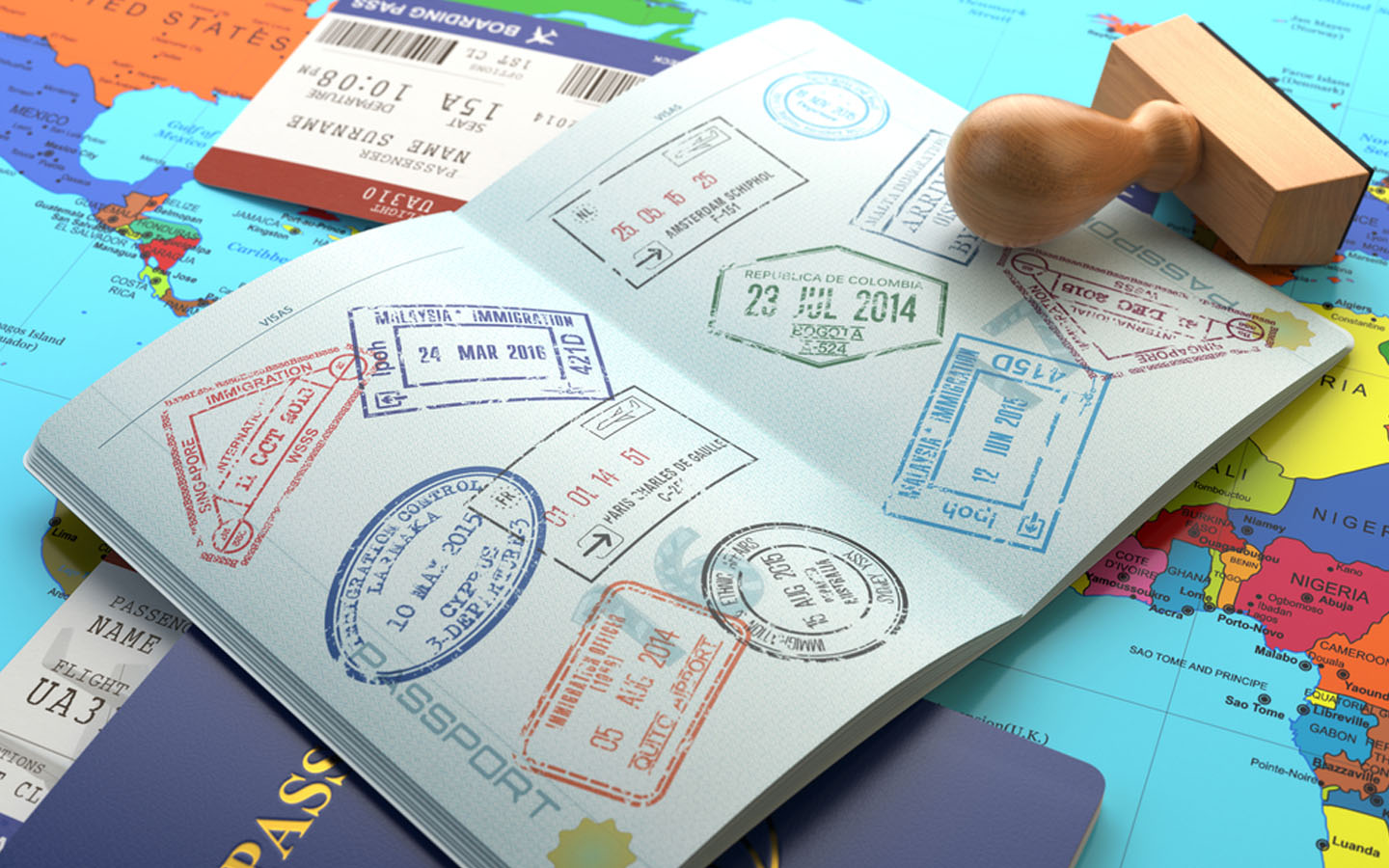 ختومات على جواز سفر