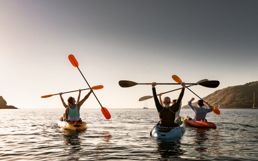 Friends enjoying Dubai beach activities