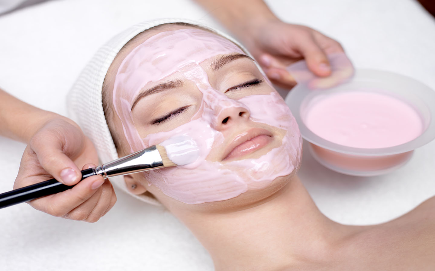 woman getting facial