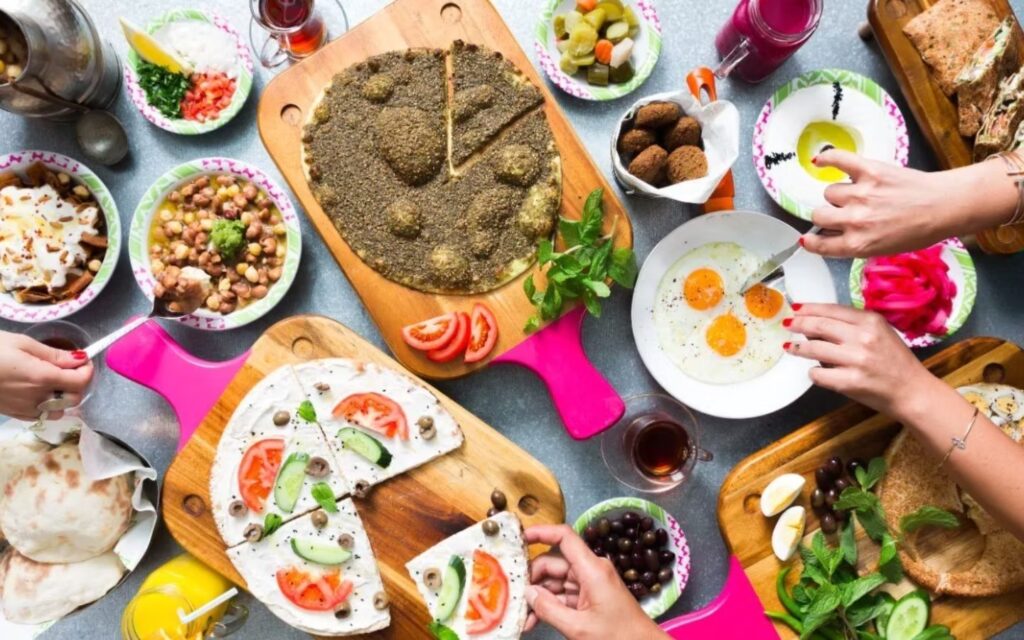 people having flavourful food at one of the Top Middle Eastern restaurants in Dubai